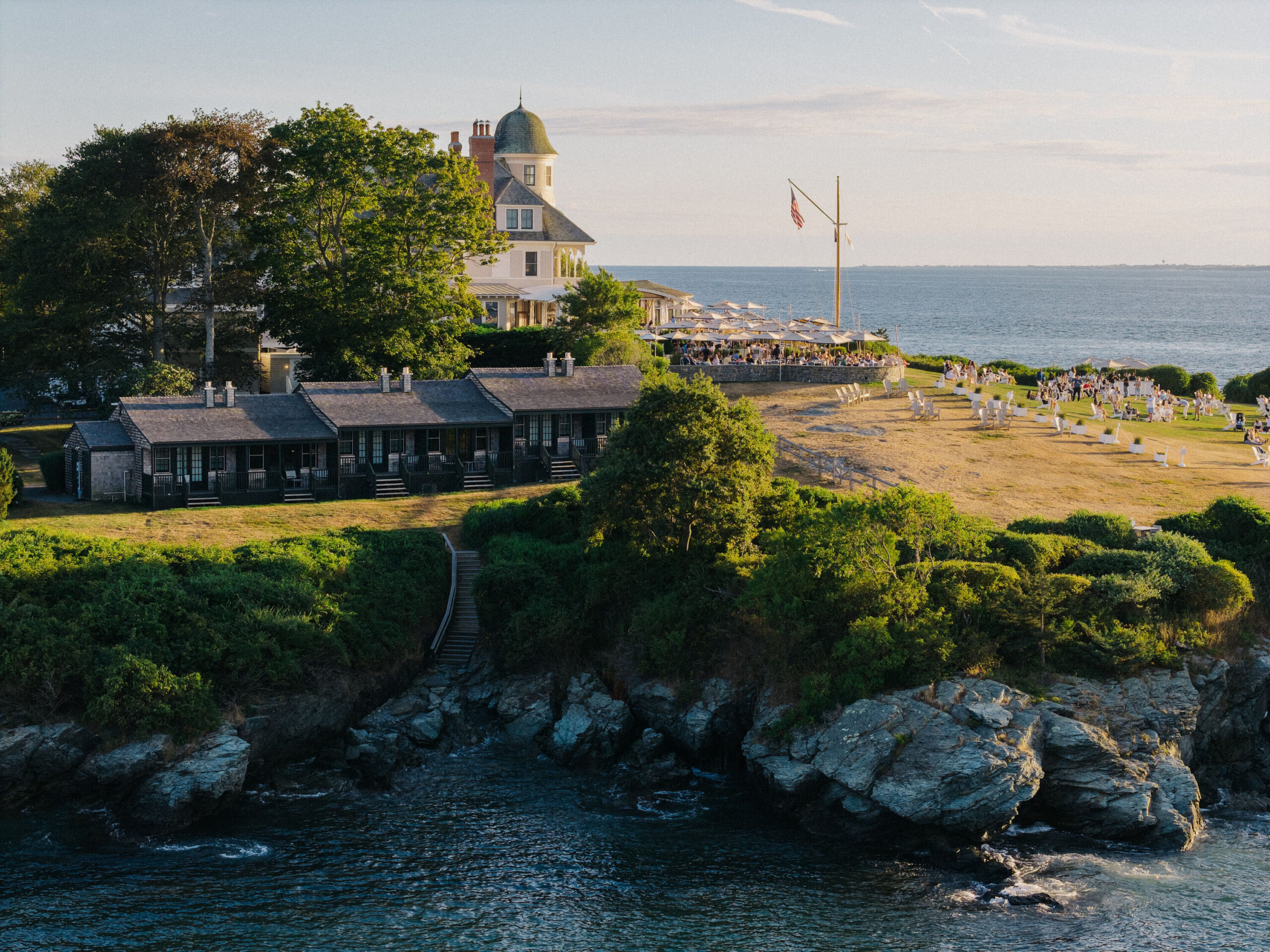 Historic estate venue overlooking the ocean available for Rhode Island weddings.