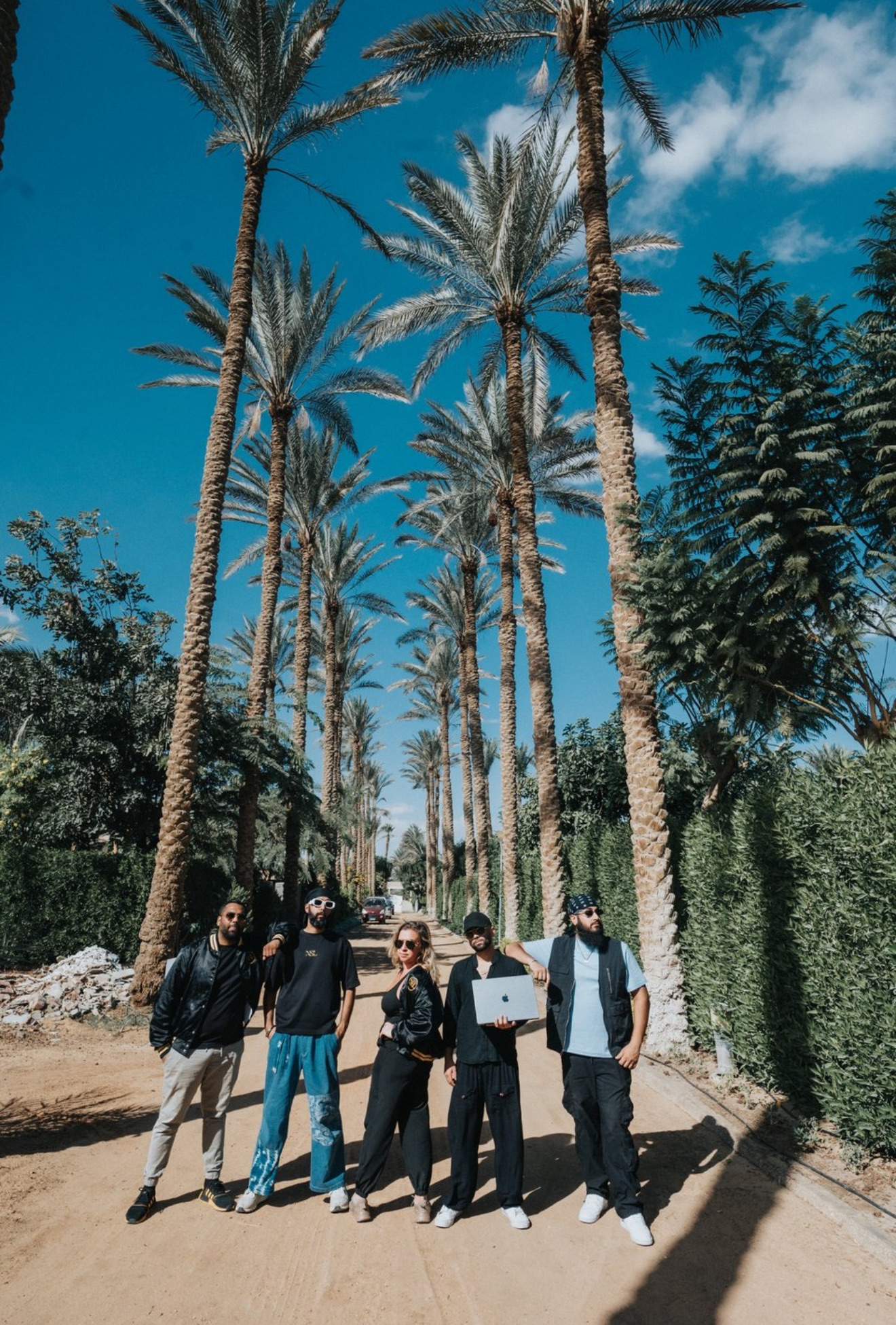 Scenic palm and desert landscape scouting for luxury outdoor events available in Dubai and the UAE.