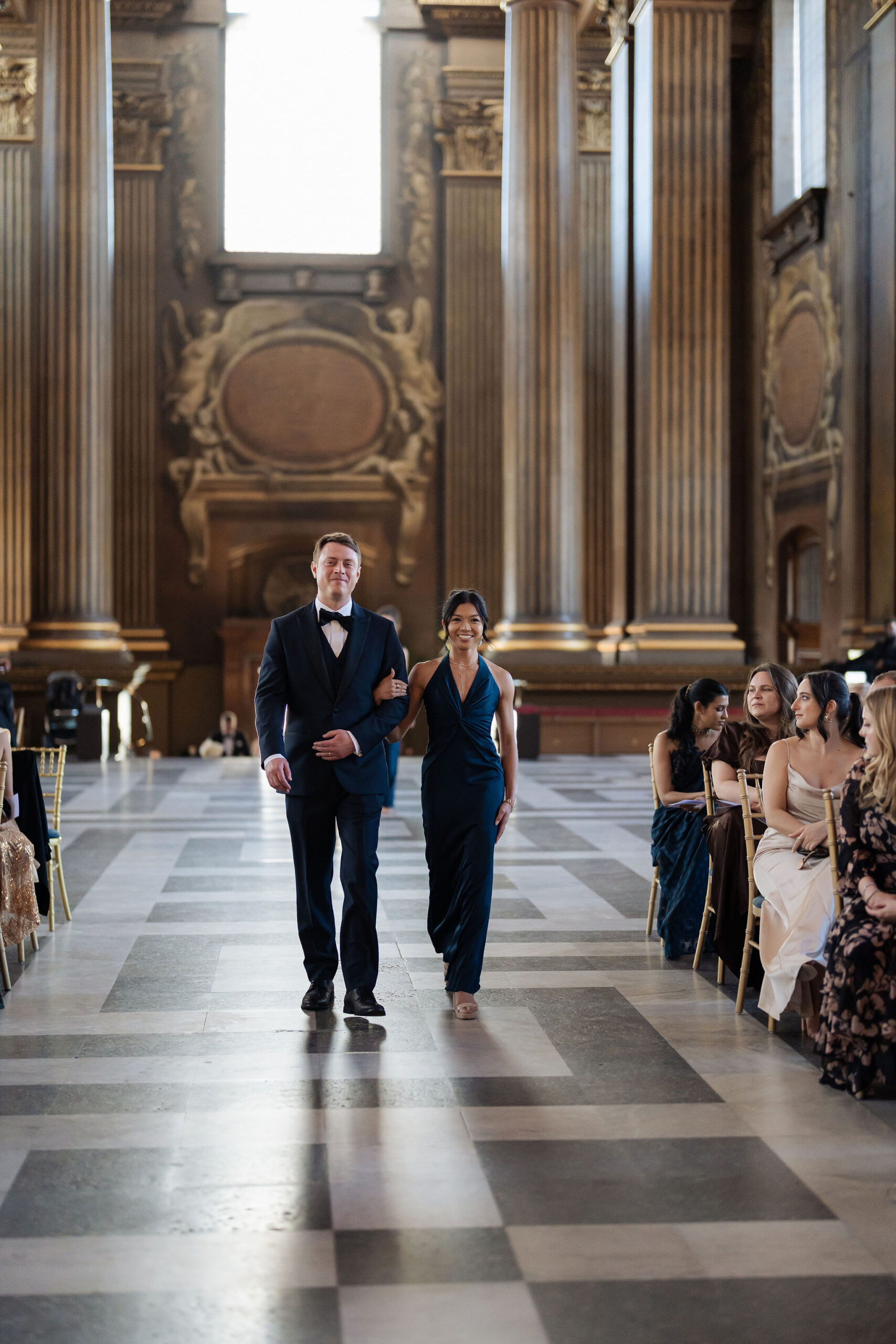 Luxury wedding ceremony processional produced inside a historic London venue